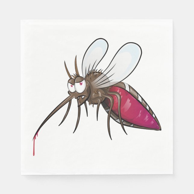 Guardanapo De Papel Mosquito de Desenho Animado Bebendo Sangue Inseto  (Frente)