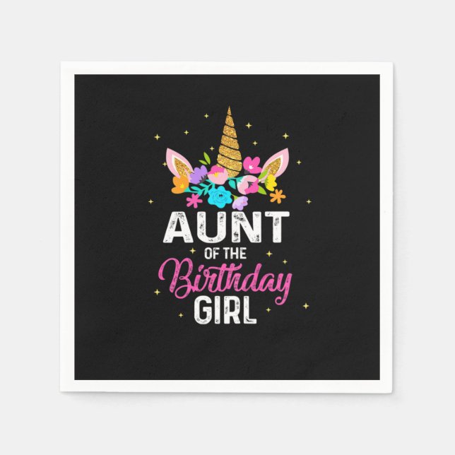 Guardanapo De Papel Mother Art Aunt Of The Birthday Girl Birthday (Frente)