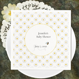 Guardanapo De Papel Mother-to-Bee Baby Shower White