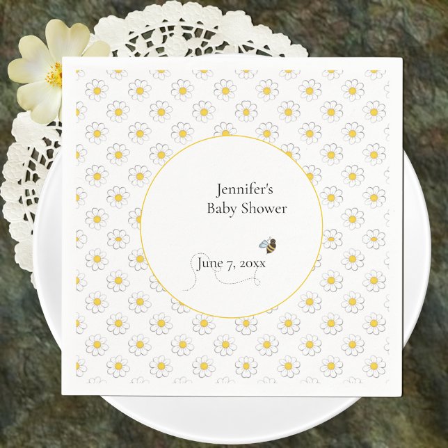 Guardanapo De Papel Mother-to-Bee Baby Shower White (Criador carregado)