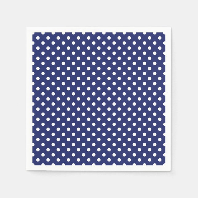 Guardanapo De Papel Motif Pois Blanc Bleu marine (Frente)