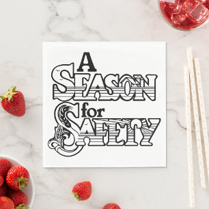 Guardanapo De Papel Motivação Branca e Preto de Segurança