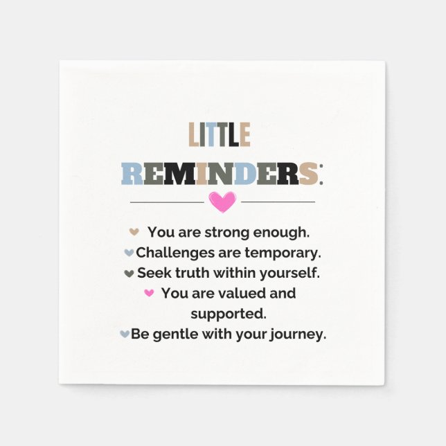 Guardanapo De Papel Motivação Inspiracional Oferece pequenos lembretes (Frente)