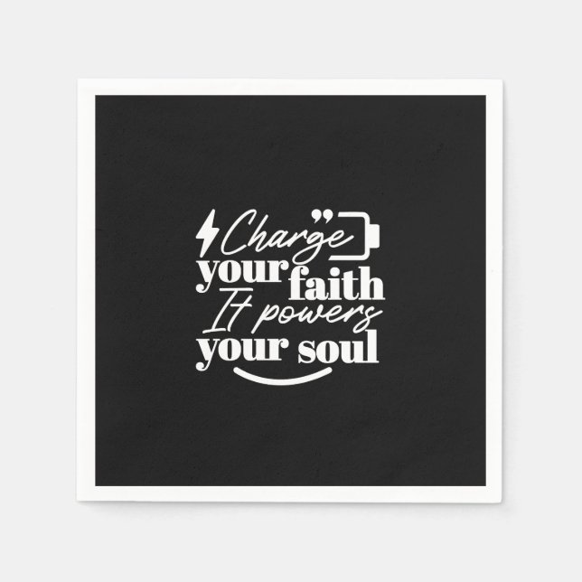 Guardanapo De Papel Motivational Christian Quote – Charge Your Faith (Frente)