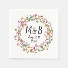 Guardanapo De Papel Motivo de Arte de Coroa Floral Personalizado no Es