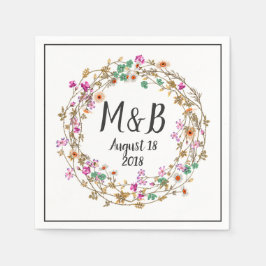 Guardanapo De Papel Motivo de Arte de Grinalda Floral de Estilo Countr