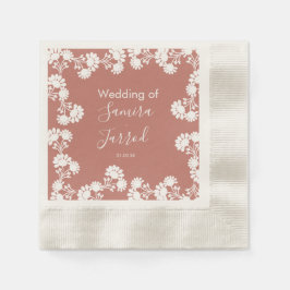 Guardanapo De Papel Motivo Floral Moderno Casamento Neutro