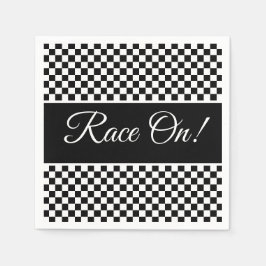Guardanapo De Papel Motor Sport Designer Black And White Check