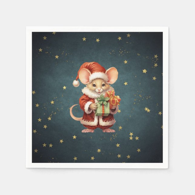 Guardanapo De Papel Mouse Feliz de Natal (Frente)