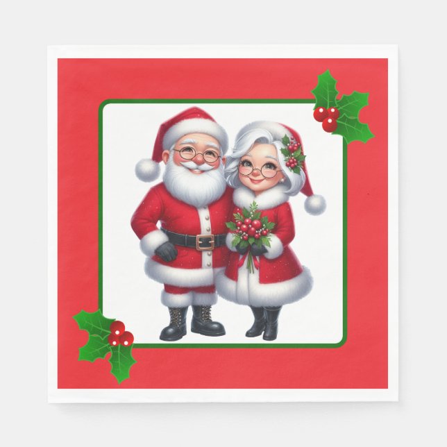 Guardanapo De Papel Mr. And Mrs. Claus  (Frente)