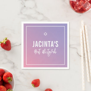 Guardanapo De Papel MTD MITZVAH, gradiente rosa púrpura da estrela mod