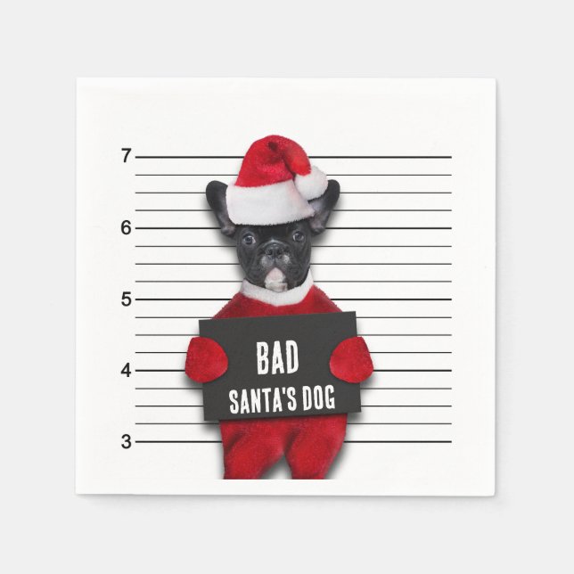 Guardanapo De Papel Mugshot Bad Papai noel Engraçado Natal (Frente)