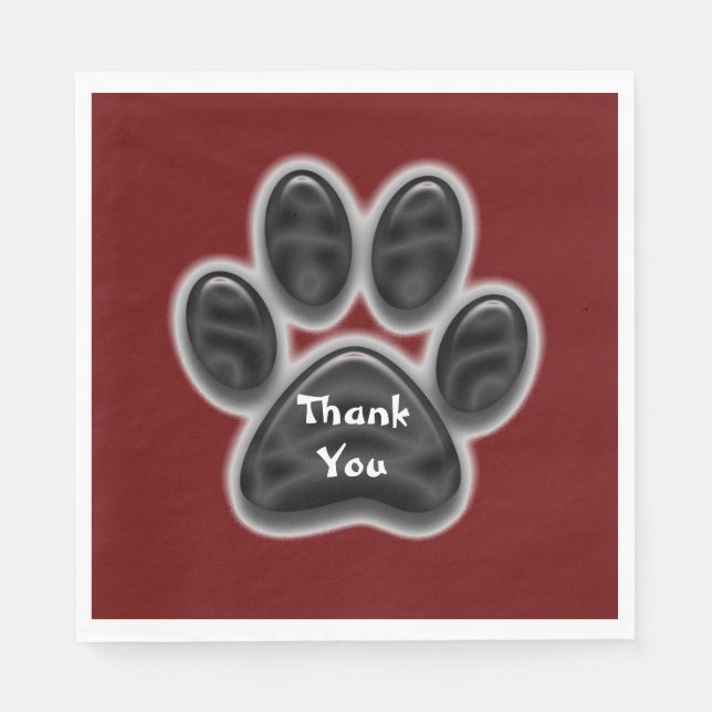 Guardanapo De Papel Muito Obrigado. Impressão Negra. (Frente)