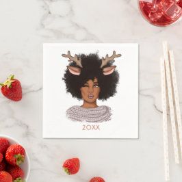 Guardanapo De Papel Mulher Afro-Americana Rena Natal