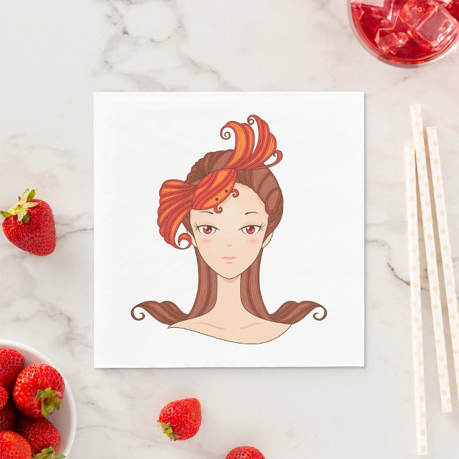 Guardanapo De Papel Mulher Com Cabelo De Caranguejo (Criador carregado)