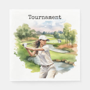 Guardanapo De Papel Mulher do Golfe no campo de golfe