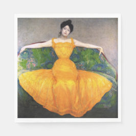 Guardanapo De Papel Mulher em vestido amarelo (por Max Kurzweil)