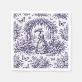 Guardanapo De Papel Mulher Francesa em um Jardim Toile de Jouy