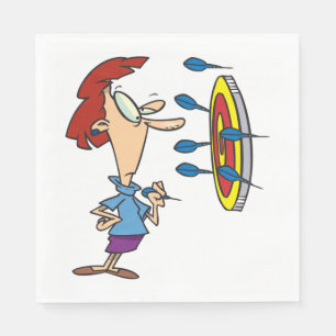 Guardanapo De Papel Mulher Jogando Dardos