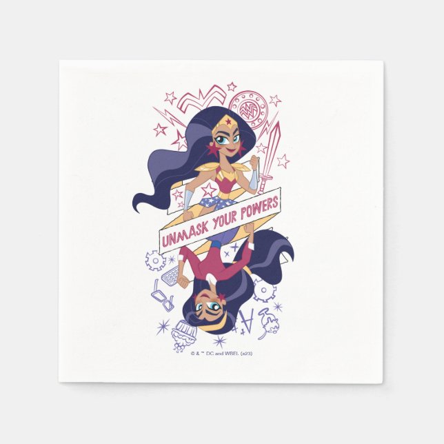 Guardanapo De Papel Mulher Maravilha Desmascarar Seus Poderes (Frente)