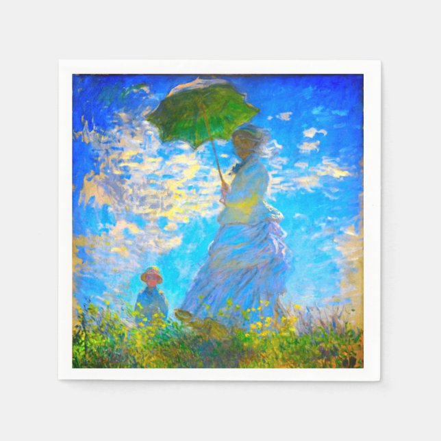 Guardanapo De Papel Mulher Monet com Parasol (Frente)