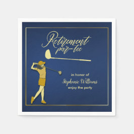 Guardanapo De Papel Mulher Ouro Clássica do Partido Golfe de Aposentaç