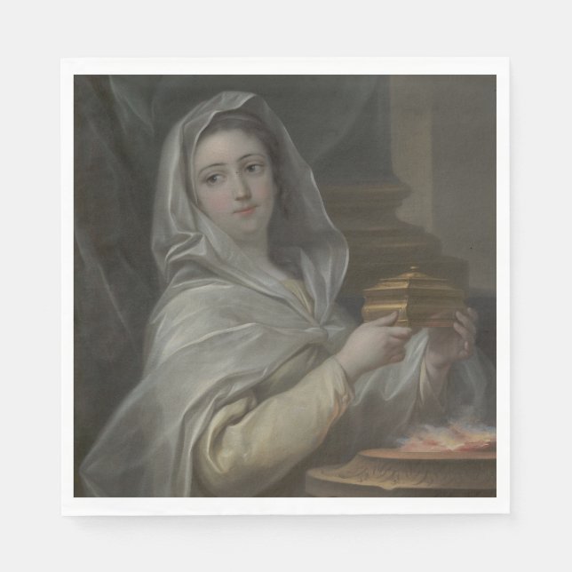 Guardanapo De Papel Mulher retratada como Virgem Vestal (Roma Antiga) (Frente)