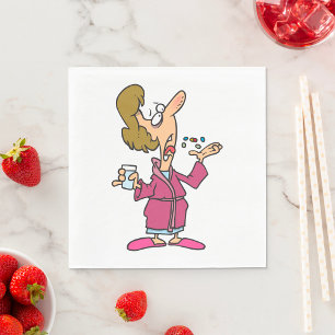 Guardanapo De Papel Mulher Tomando Pílulas