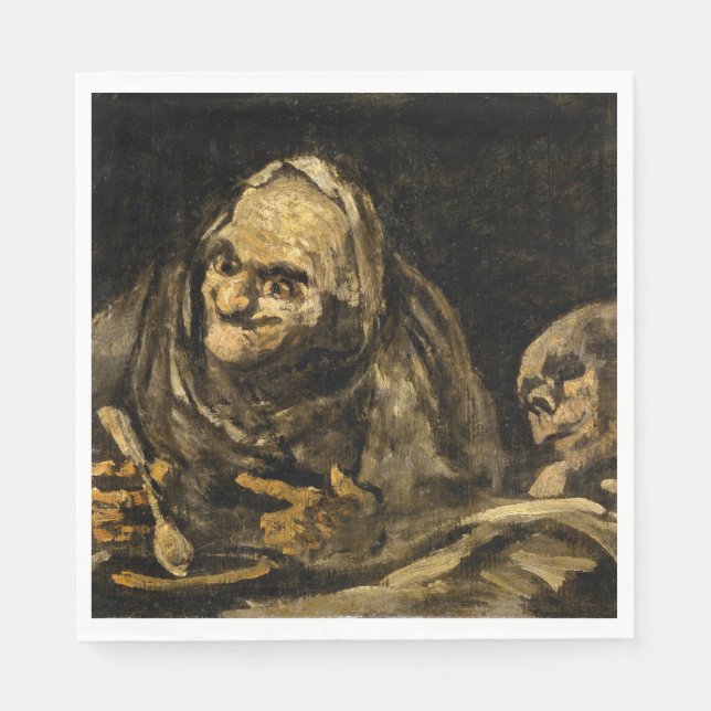 Guardanapo De Papel Mulher Velha com Esqueleto (Morte) (Francisco Goya (Frente)