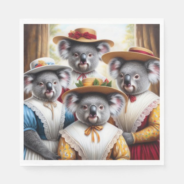 Guardanapo De Papel Mulheres Pequenas da Koala (Frente)