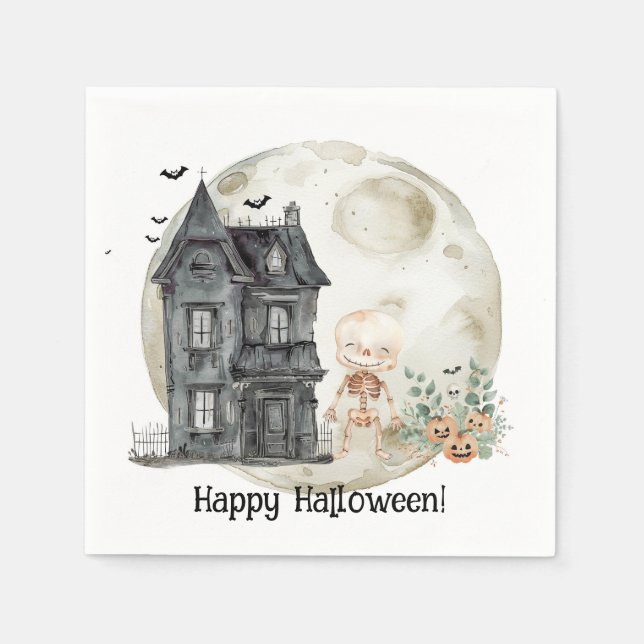 Guardanapo De Papel Múmia Da Casa Assombrada E Festa De Halloween De A (Frente)