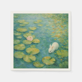 Guardanapo De Papel Murmurios junto ao Lago de Lírios-Coelho Branco Gu
