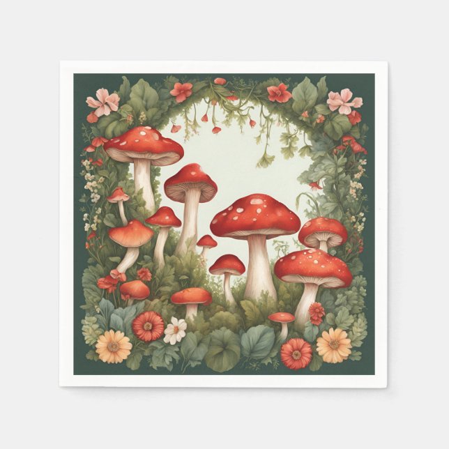 Guardanapo De Papel Mushroom Cottagecore (Frente)