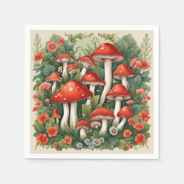 Guardanapo De Papel Mushroom Cottagecore (Frente)