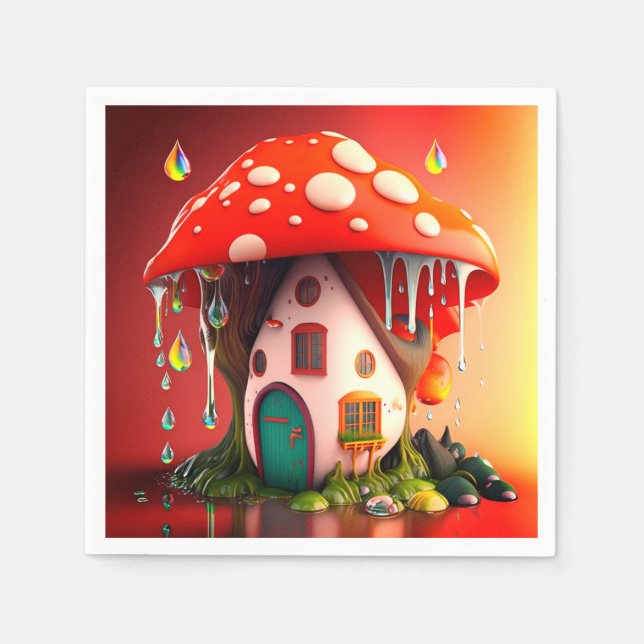 Guardanapo De Papel Mushroom House (Frente)