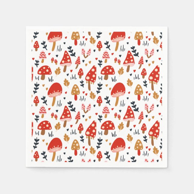 Guardanapo De Papel Mushroom Woodland Kathrin Legg Red Mushroom (Frente)