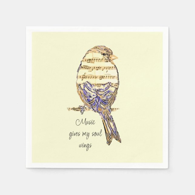 Guardanapo De Papel  Music gives my soul wings Sparrow Bird (Frente)