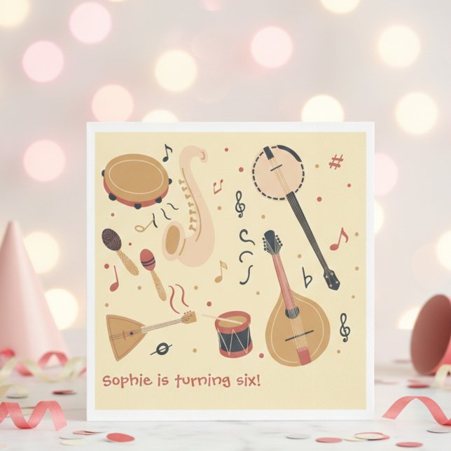Guardanapo De Papel Music instruments kids birthday (Criador carregado)
