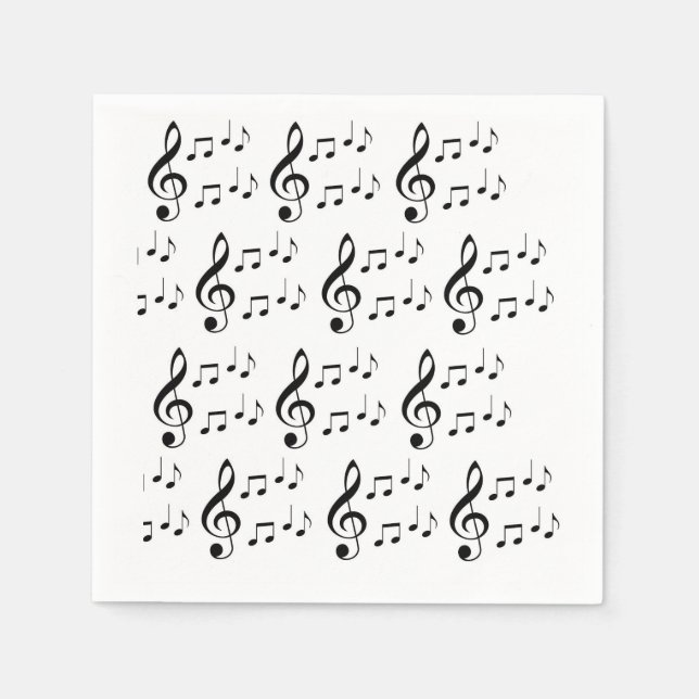Guardanapo De Papel "Music Notes" (Notas de Música) (Frente)
