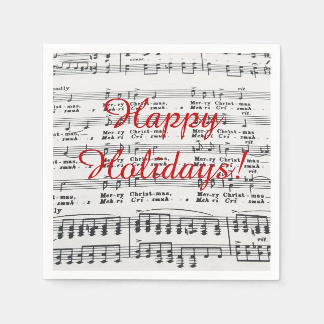 Guardanapo De Papel Música em Folha de Música de Natal (Frente)