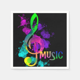 Guardanapo De Papel Música Pensada Rainbow Treble Clef