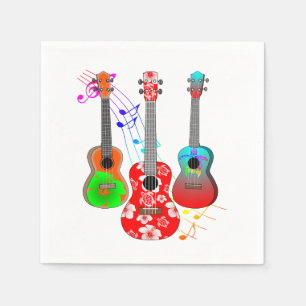 Guardanapo De Papel Música tropical do jogador do Ukulele da ilha