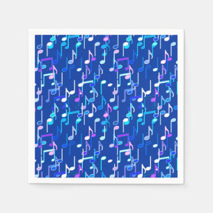 Guardanapo De Papel Musical Notes impressão - indigo azul, multi