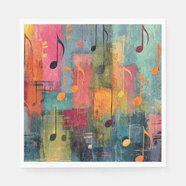 Guardanapo De Papel Musical Theme Abstract Art (Frente)