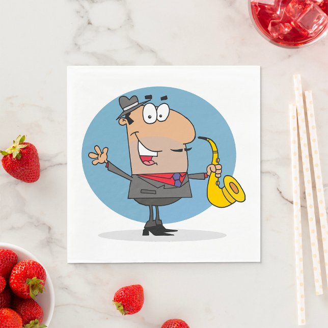 Guardanapo De Papel Músico do jogador saxofone (Criador carregado)