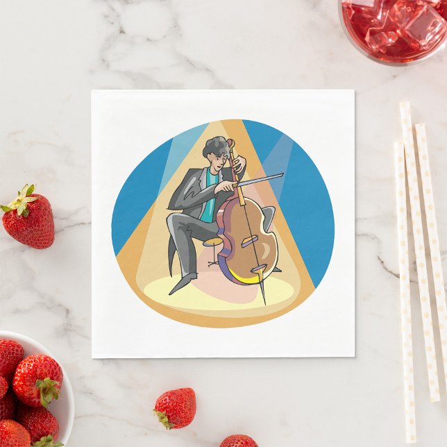 Guardanapo De Papel Músico Tocando O Chello (Criador carregado)