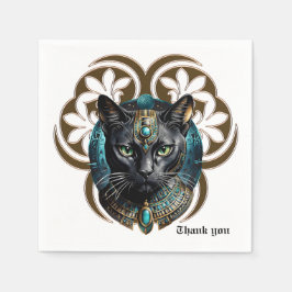 Guardanapo De Papel Mystical cat of Egypt, black as night