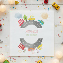 Na estrada veículos felizes, aniversário do garoto