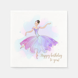 Guardanapo De Papel Na moda Ballerina Birthday Deseja Aniversário