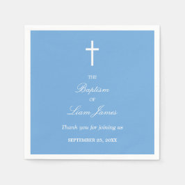 Guardanapo De Papel Na moda Blue Baptism Party Napkins